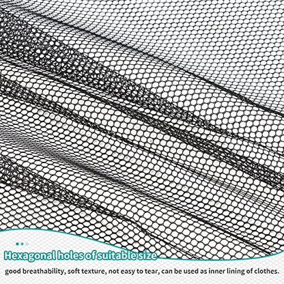 FSWCCK Black Mesh Fabric, 62 x 59 Inch Soft Mesh Netting Slightly Stretchy for Shopping Bag, Backpack Pocket and Straps and Netting Clothes (Black) - color: Black