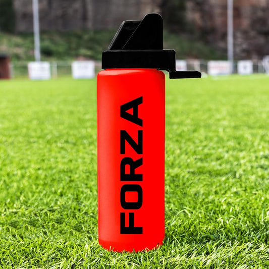 FORZA Team Hygiene Water Bottles – BPA-Free Squeeze Bottles with Contactless Nozzle for Athletes, 1 Litre Capacity (Pack of 1, Red) - color: Red, style: Pack of 1
