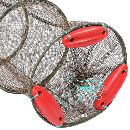 TOYANDONA Fishing Mesh Net Drawstring Fish Guard Net Brown Thickened Four-Ring Sturdy Mesh Lightweight for Small Fish Shrimp Protection Outdoor Anglers