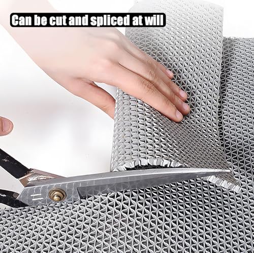 WLWLEO Drainage Non Slip Floor Mats for Pool Restroom Basement Garage Restaurant Sauna SPA Indoor Outside Wet Area, Heavy Duty PVC Water Drain Anti Slip Commercial Flooring Mat,Gray/Grey,0.9×5M