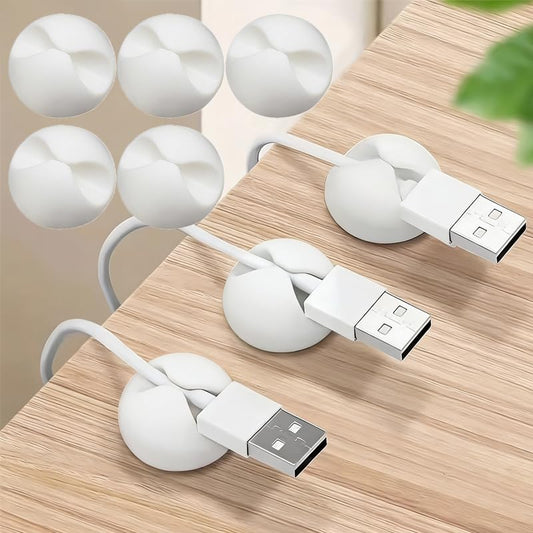10/20Pcs Cable Clips Winder Silicone Cable Organizer Desk Wire Storage Charger Cord Holder for Car USB Charging Tablet Wire (10Pcs-White) - color: 10Pcs-White