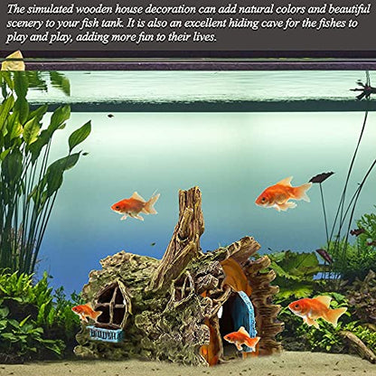 fazhongfa Fish Tank Decorations Betta House Hide Cave Aquarium Ornament Small and Medium Fish Accessories Fish Resin Toys Hideouts Aquarium Backgrounds - size: House