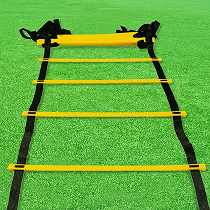 Agility Ladder Flexibility Speed Ladder, Sports Training Set,Fitness Jumping Ladder Footwork Sport Equipment,for Kids/Adults Outdoor Training(Size:6m) - size: 6m