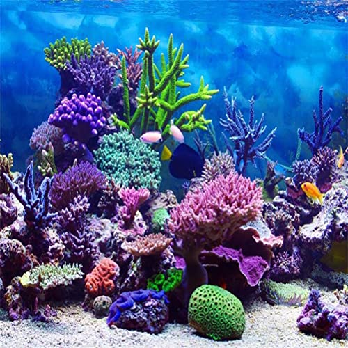 8x8ft Under The Sea Backdrop Underwater Seascape Coral and Fish Aquarium Photography Background Marin Ocean Diving Atoll Reef Summer Kids Birthday Artistic Portrait Photoshoot Studio Props - size: 8x8ft