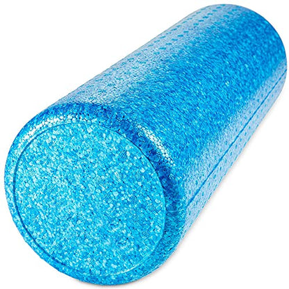 JFIT High Density Foam Roller – EPP Deep Tissue Massage Roller for Muscle Recovery, Myofascial Release & Stretching - color: Solid Blue, size: 18-Inch