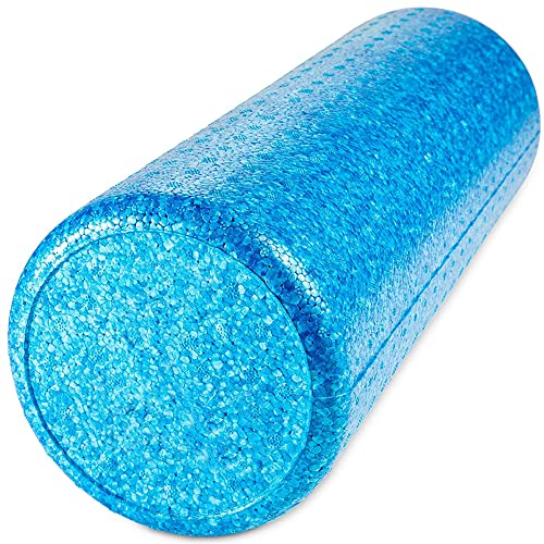 JFIT High Density Foam Roller – EPP Deep Tissue Massage Roller for Muscle Recovery, Myofascial Release & Stretching - color: Solid Blue, size: 18-Inch