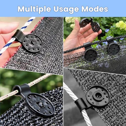 Sunscreen Net Clips, 100Pack Heavy Duty Plastic Shade Cloth Clips with Tarp Grommet Fasteners for Garden Patio Awning Mesh Fabric Clamp