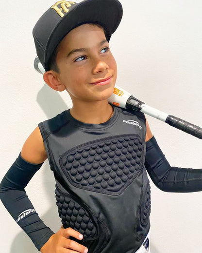 COOLOMG Youth Chest Protector Baseball Softball Football Lacrosse - color: Black, size: X-Small