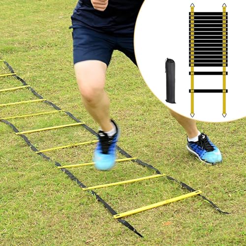 Training Ladder for Footwork Universal Portable Fitness Equipment | Soccer Practice Ladder for Athletes Track and Field Hockey Tennis Badminton - size: 8 meters