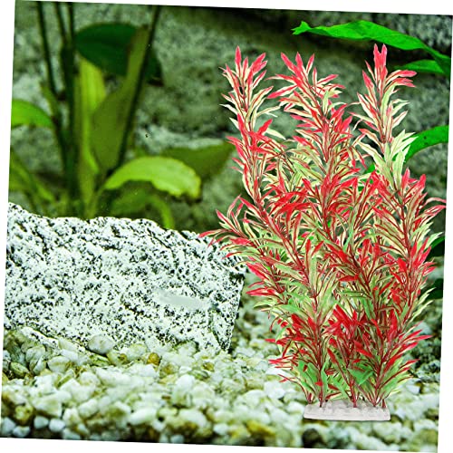 1pc Artificial Aquatic Plant for Fish Tanks Lifelike Water Grass Decoration Willow Design Smooth Base Non-Fading Compact for Aquatic Landscape