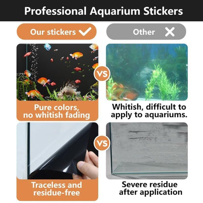 Black Matte Aquarium Background, Static Cling Opaque PVC Fish Tank Backdrop, No Glue, Reusable, Easy to Trim, Bubble-Free for Aquariums & Terrariums(40x100cm)