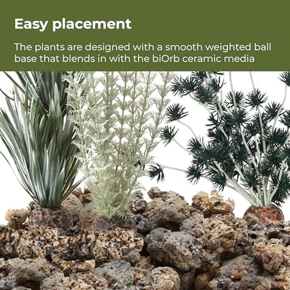 biOrb Forest Rhythm Décor Set, Silver/Green/Natural, Fish Friendly Décor for Aquariums