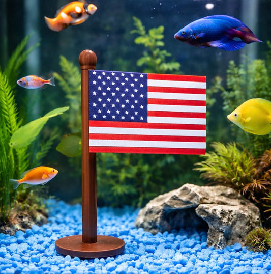 Aquarium Decor American Flag Fish Tank Decorations Fish Tank Accessories Aquarium Accessories 4th of July Decor Memorial Day Decor Aquarium