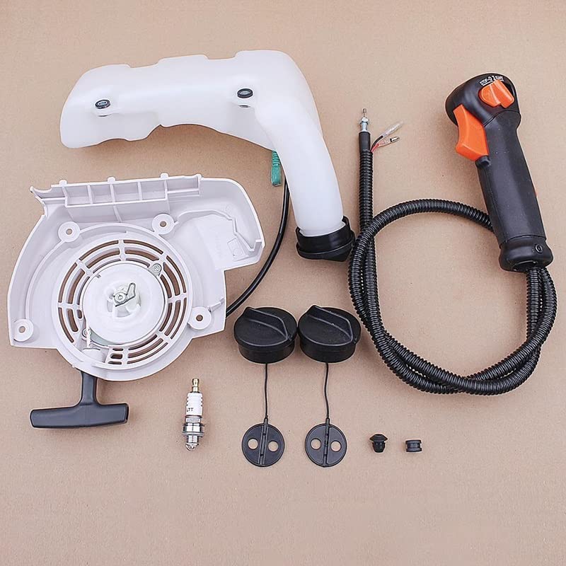 Patio, Lawn & Garden Pull Recoil Starter Gas Fuel Tank Cap Throttle Cable/W Switch Kit for FS120 FS200 FS250 Trimmer Brush Cutter Outdoor Powertool Parts & Accessories
