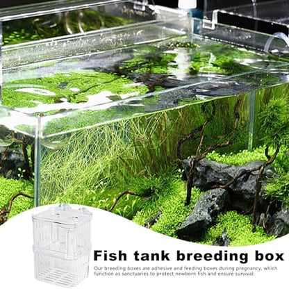 Breeder Box Fish, Acrylic White Breeder Isolation Divider Hatching Boxes, Aquarium Breeder Box, Hatchery Incubator Tank, Acrylic Fish Incubator Tank Divider for Baby Fish Betta Guppy Safe Acclimation