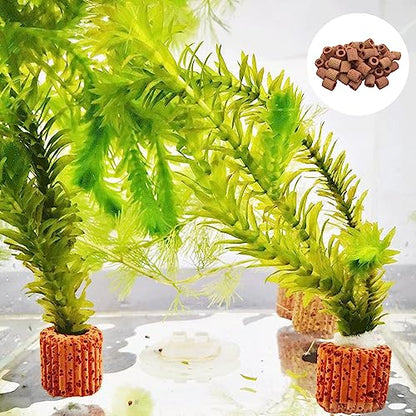 20 Pcs Aquatic Water Plant Fixed Rings, Aquarium Landscape Ceramic Pottery Plant Pot Gravity Ring for Fish Tank Accessories