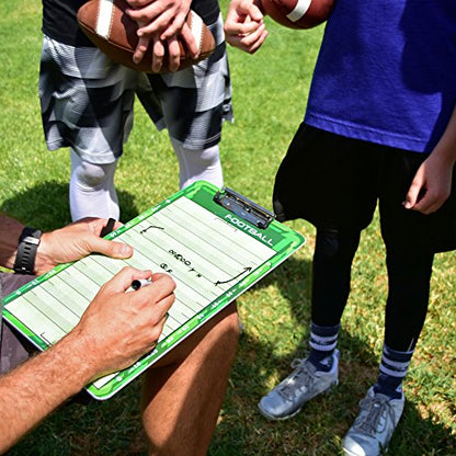GoSports Premium Dry Erase Coaches Clipboards – Basketball, Baseball, Football, Soccer, Hockey, Volleyball, Lacrosse - color: Football