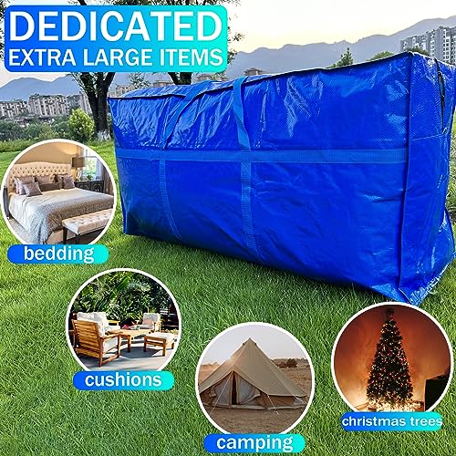 66 Gallon Extra Large Storage Bags, Huge Moving Bags Heavy Duty with Zipper and Stronger Handles, Big Foldable Duffle Bag for Travel - Waterproof Material Protects from Dust and Moisture - Storage