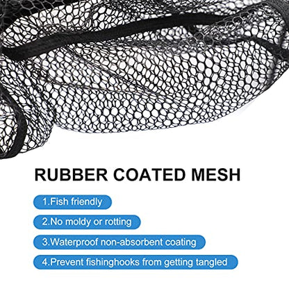 SAN LIKE Fishing Net Fish Landing Net Collapsible Fish Net with Anti-Slip Telescoping Rubber Pole Handle for Kids Adults in Saltwater Freshwater Multi-Size Extending to 37/42/43/51/69/71/89/98inch - color: Aluminum pole,length 48.4" to 89"