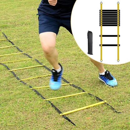 Training Ladder for Footwork Universal Portable Fitness Equipment | Soccer Practice Ladder for Athletes Track and Field Hockey Tennis Badminton - size: 5 meters