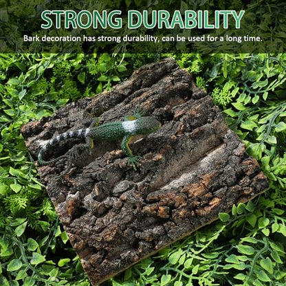 Toddmomy Reptile Cork Bark Background 8 Pieces 5.90X5.90X1.57 Inch Natural Terrarium Decor for Gecko Lizard Frog Climbing Habitat Aquarium