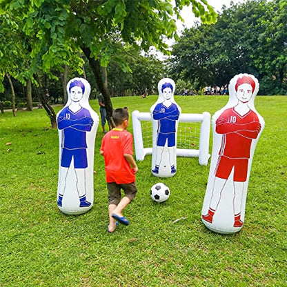 ZHUYNXIR Inflatable Soccer Dummy, Soccer Training Equipment, Inflatable Dummy Goalkeepr Air Mannequin Free Kick Wall Goalkeeper Defender Training for Children Adults - color: 160 dummy-red