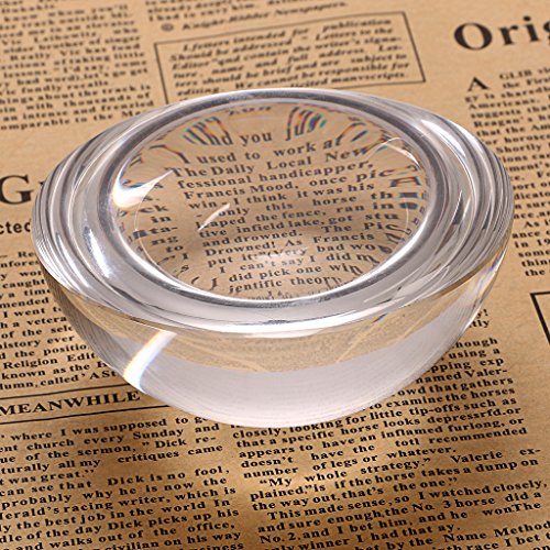 OwnMy 4" Crystal Glass Magnifier, Glide Paperweight Magnifying Glass Dome, Crystal Half Ball Sphere Lens for Photography/Decoration, Reading Aid - size: 4x2 Inch (Pack of 1)