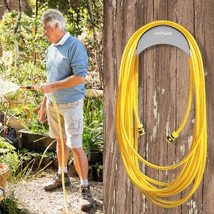 FLORA GUARD Garden Hose Holder, Heavy-Duty Hose Hanger, Holds Up to 125 ft, Garden Rack Wall Mount for Outside, Rust and Slip Resistant, Gray - color: 2Pack Gray