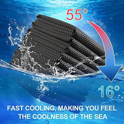 Shellwei 50 Pcs 40 x 12 Cooling Towel Bulk for Neck and Face - color: Dark Gray