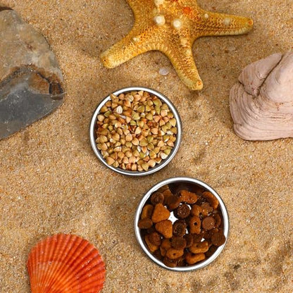 6 Pcs Hermit Crab Food and Water Bowl, Small Food Dish Water Dish Tiny Stainless Steel Feeding Dishes for Hermit Crab Cricket Snail Gecko Insect