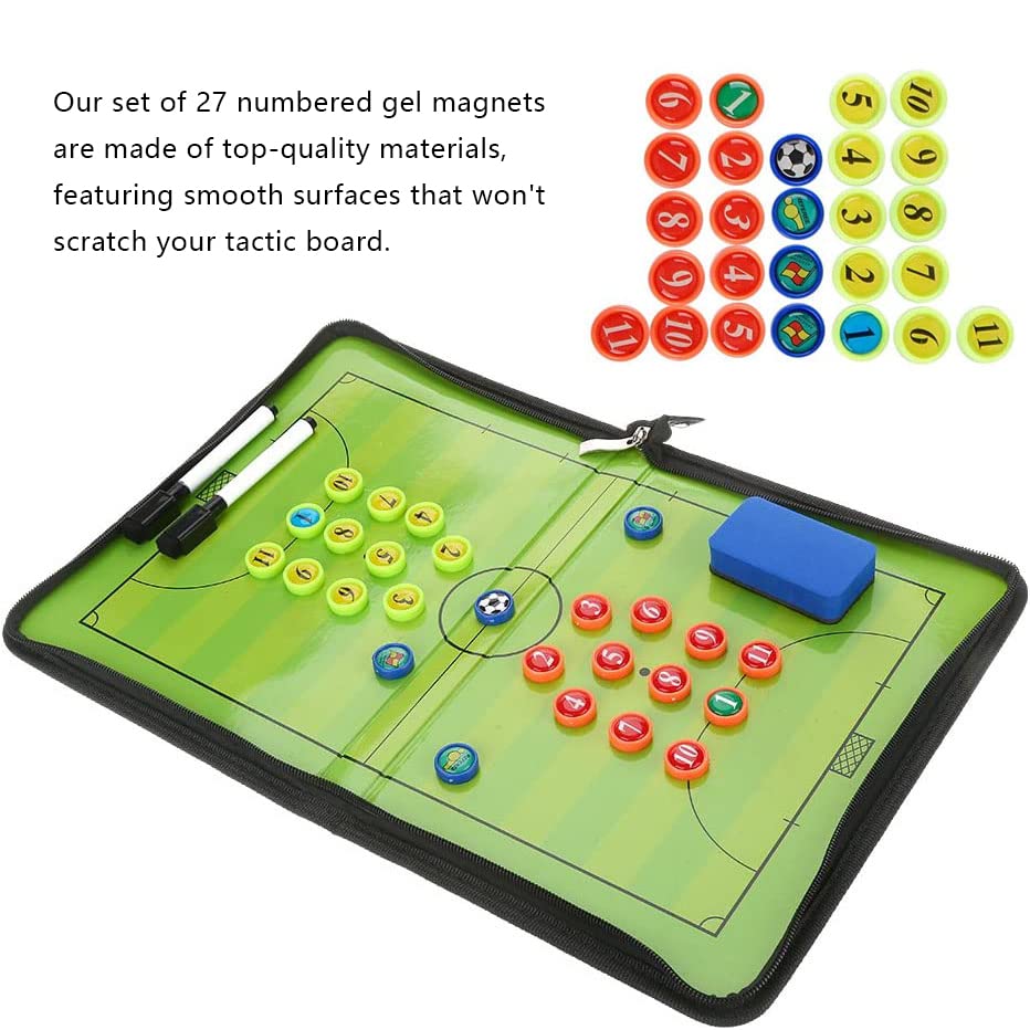 27 Pieces Player Magnets with Number, Premium Magnetic Tactic Board Accessories - Set of 27 Numbered Gel Magnets Pitch for Sports Soccer, Football, Basketball, Baseball, and Hockey Coaches