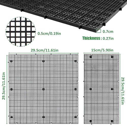 LINLAN 12 Pieces 5.9x11.8in (15X30cm) High-Density Aquarium Grid Plastic, Fish Tank Divider, Egg Crate for DIY Filtration and Bottom Protection in Aquascaping