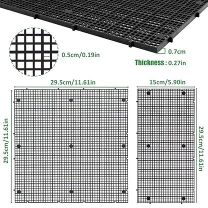 LINLAN 12 Pieces 5.9x11.8in (15X30cm) High-Density Aquarium Grid Plastic, Fish Tank Divider, Egg Crate for DIY Filtration and Bottom Protection in Aquascaping