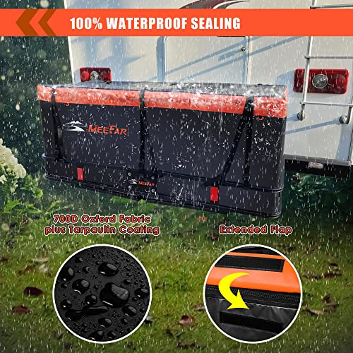 Hitch Mount Cargo Carrier Bag 100% Waterproof 19.7 Cubic Feet Luggage Rack | Soft Shell Luggage Bag,Include 8 Reinforced Straps,Combination Lock,for All Vehicle with Steel Trailer Cargo Carrier Basket - size: 19 Cubic Feet