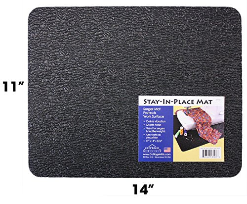Stay-in-Place Machine Mats - 2 Piece Set - 11" x 14" & 15" x 18" - Sewing Machine and Serger Mats - Calms Vibration and Dampens Noise. Made in USA. - size: 2 pc Set - 11" x 14" & 15" x 18"