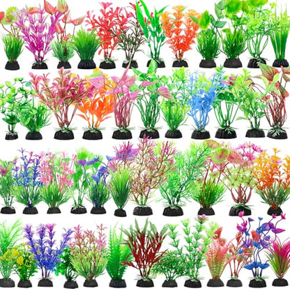 94 Pcs Fish Tank Plants Aquarium Decorations,Used for Household and Office Aquarium Simulation Plastic Hydroponic Plants