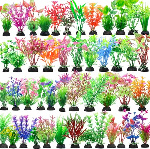 94 Pcs Fish Tank Plants Aquarium Decorations,Used for Household and Office Aquarium Simulation Plastic Hydroponic Plants