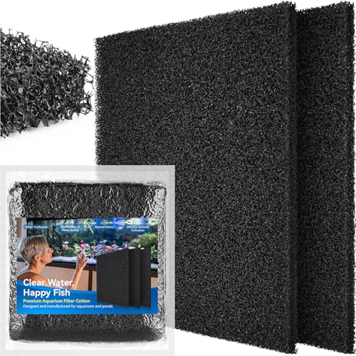 Aquarium Bio Filter Sponge Pad - Cut-to-Size Aquarium Filter Media for Fish Tank, Pond, Sump - Mechanical & Biological Filtration (18.5"x18.5"x0.8", 20PPI, 2 Pack) - size: 18.5"x18.5"x0.8" (20PPI) 2 PACK