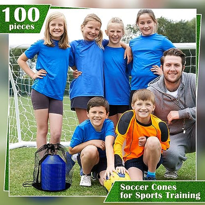 Hanaive Mini Soccer Cones for Agility Drills, 5 Inch - color: Lake Blue