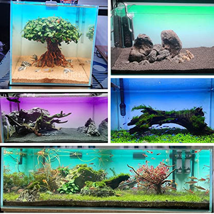 Blue White Gradient Aquarium Background Stickers - Fish Tank Reptile Terrarium Decor 120 x 60 cm / (47.2 x 23.6 inches)