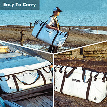 Goture Insulated Fish Cooler Bag,Travel Insulated Cooler Bag,Monster Leakproof Fish Kill Bag, Portable Small/Medium/Large Cooler Bag for Outdoor Travel Camp Beach Picnic with Drain Plug - color: Medium-46.7x11.8x19.7in