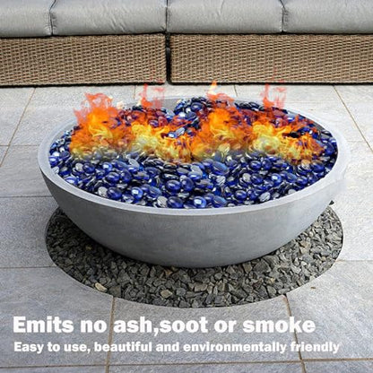 10-Pound Fire Glass Beads - 1/2" High Luster Fire Glass Drops for Fireplace Fire Pit | Gas Log Sets | Landscaping | Fish Tank, Royal Cobalt Blue Luster (Royal Cobalt Blue) - color: Royal Cobalt Blue