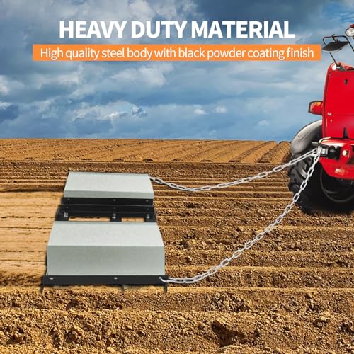 Drag Harrow Driveway Grader, 6FT Driveway Drag for Gravel Power Rake, Tow Behind Lawn Rake for ATV, UTV, Tractor, Mower, Yard Lawn Leveling Tool for Gravel, Sand, Soil and Hay