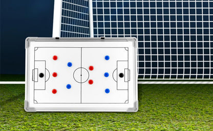 QWORK Double-Sided Tactical Soccer Coaching Board, Magnetic Soccer Coaching Board, Aluminum Frame, Complete Accessories Set