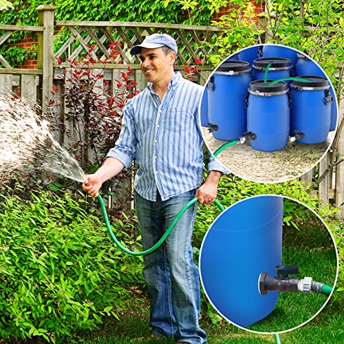 Suswillhit Rain Barrel Spigot Kit - Water Barrel PVC Garden Diverter Kit with Bulkhead Fitting Hose Faucet Adapter and Thread Seal Tape for Water Tanks, Aquariums, Tubs, Pools, Garden Barrels(2 Pack)
