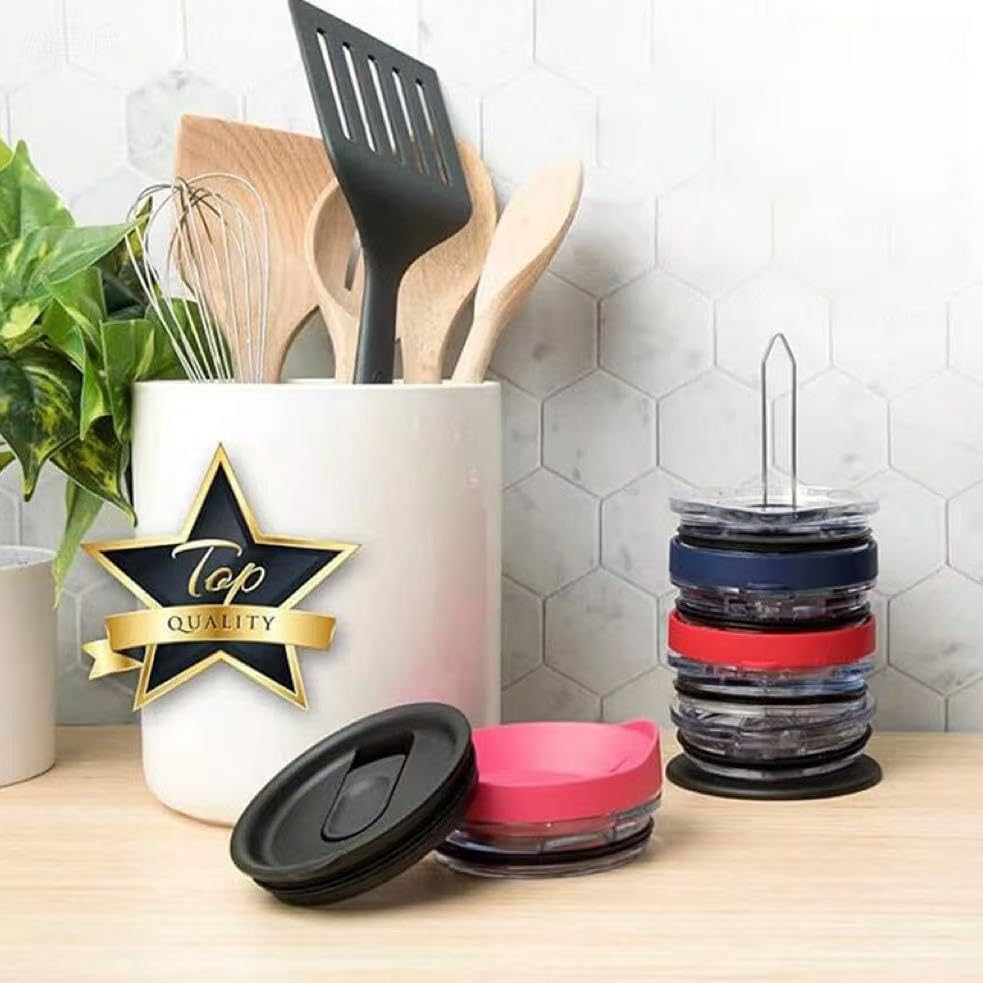 Vertical Cup Lid Organizer No Drill Kitchen Lid Storage Rack - 7.7" L x 3.5" W