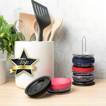 Vertical Cup Lid Organizer No Drill Kitchen Lid Storage Rack - 7.7" L x 3.5" W