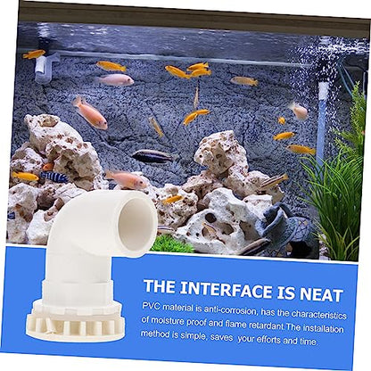 2pcs Aquarium Elbow Connectors Fish Tank Drainage Adapters Strong Water Fittings for Tubing Easy Installation for Home Aquariums