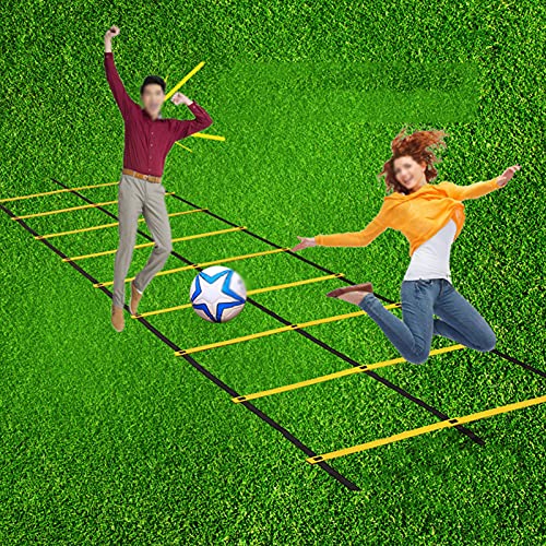 Agility Ladder Adjustable Double Row Agility Ladder,Speed Training Equipment,Football Flexibility Training Jumping,for Outdoor Athletic Footwork, Sports Drills(Size:6M) - size: 6M