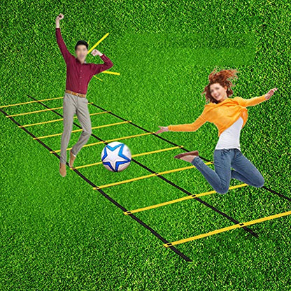 Agility Ladder Adjustable Double Row Agility Ladder,Speed Training Equipment,Football Flexibility Training Jumping,for Outdoor Athletic Footwork, Sports Drills(Size:6M) - size: 6M